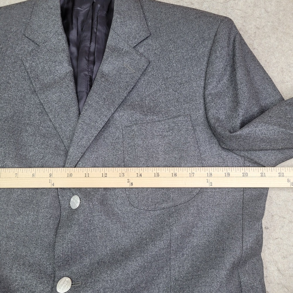 Brooks Brothers Regent Loro Piana Blazer Men 42 R Gray Wool 3 Button Cupro Lined - Picture 11 of 14